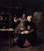 Portrait of the Artist with His Wife Isabella de Wolff in a Tavern Gabriel Metsu